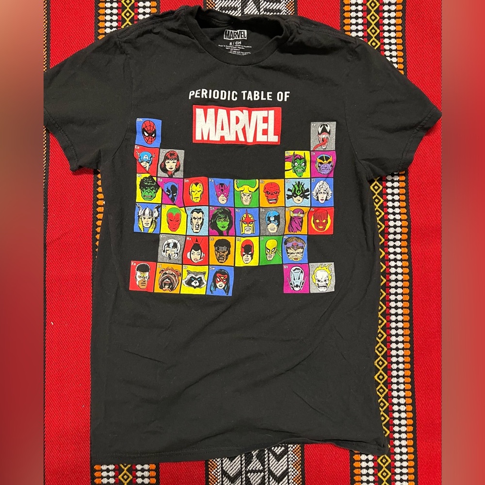 Marvel Comics Periodic Table T-Shirt - Size Small